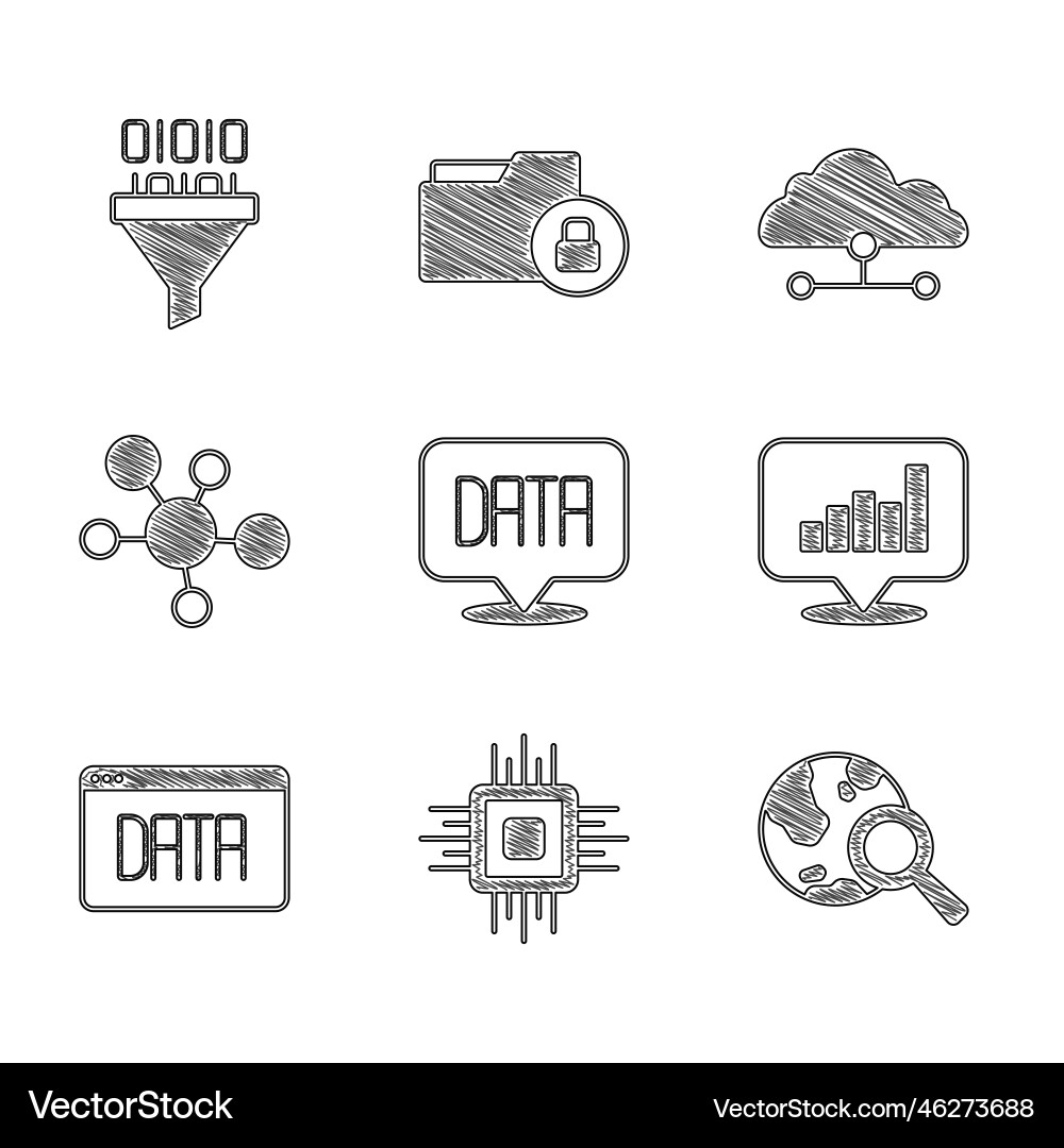 Datenanalyseprozessor cpu search Globus einstellen vektorbild