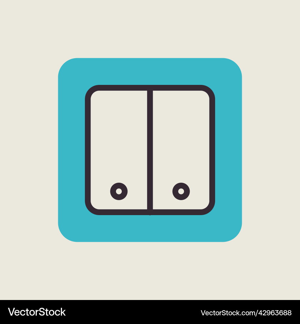 Electrical switch two buttons icon Vector Image