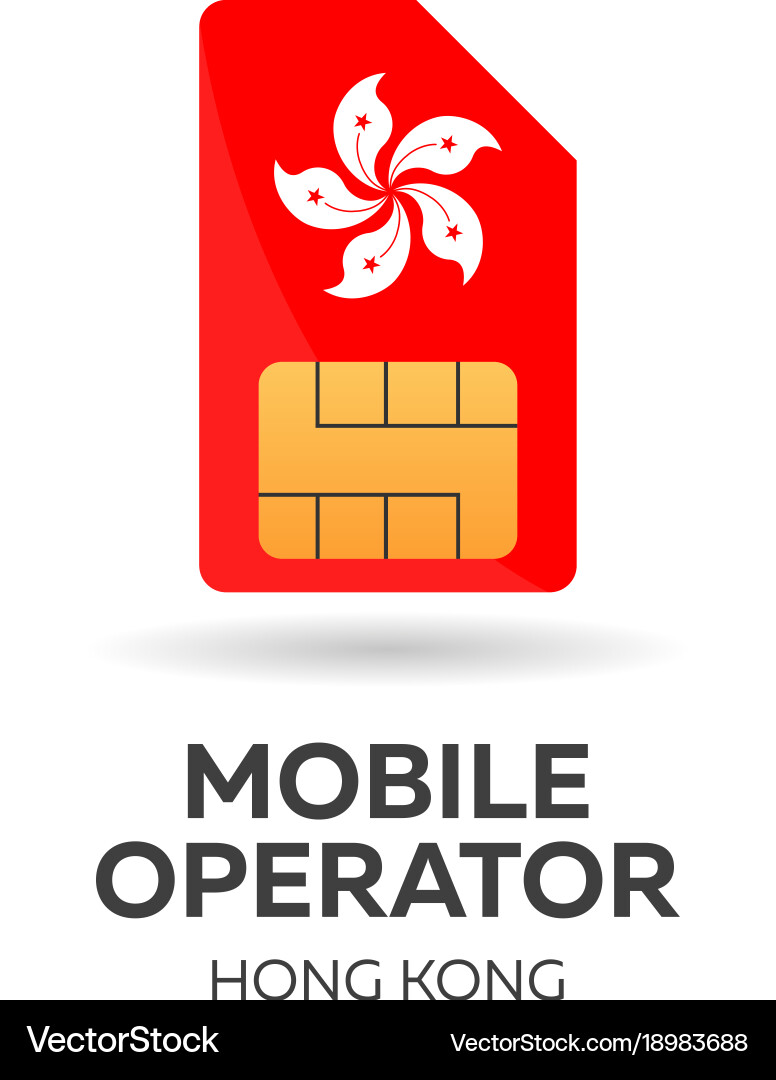Hong kong mobile operator sim card with flag Vector Image
