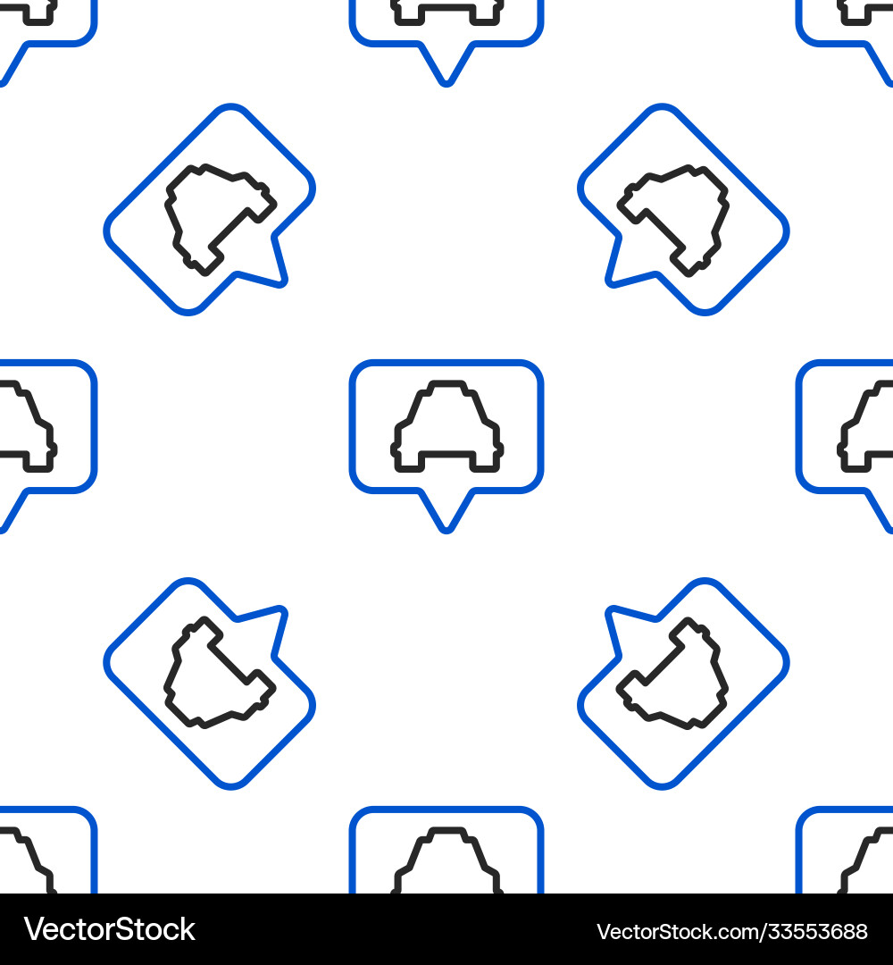 Line map pointer with taxi icon isolated seamless Line map pointer with taxi icon isolated seamless vector image