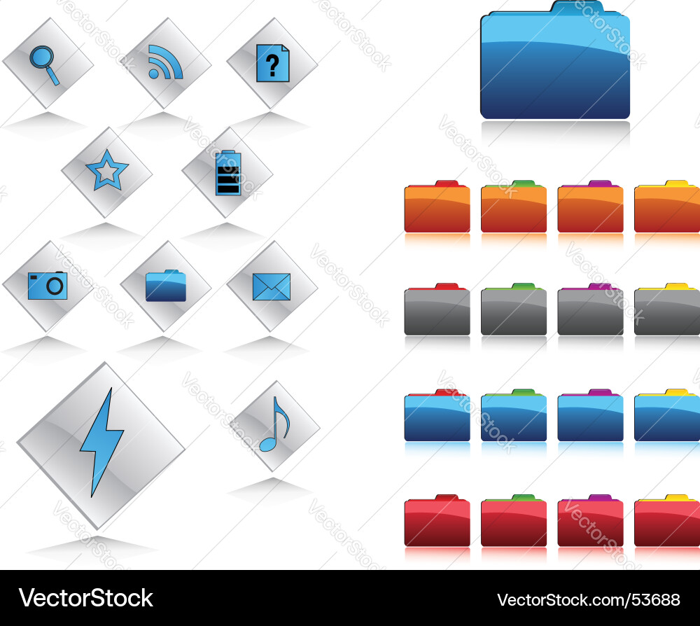 Modern Button and Icon Set vector image