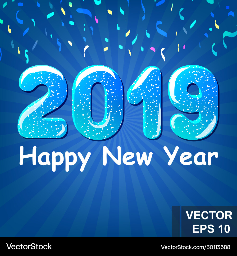 New year 2019 snowflake christmas cartoon New year 2019 snowflake christmas cartoon vector image