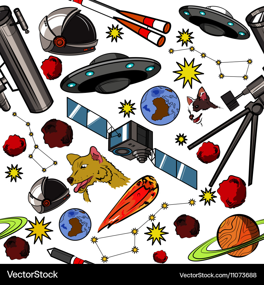 Pattern with space elements vector image