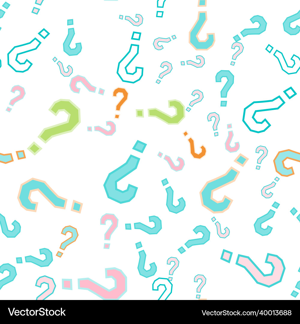 Quiz seamless pattern question marks doubt faq Quiz seamless pattern question marks doubt faq vector image
