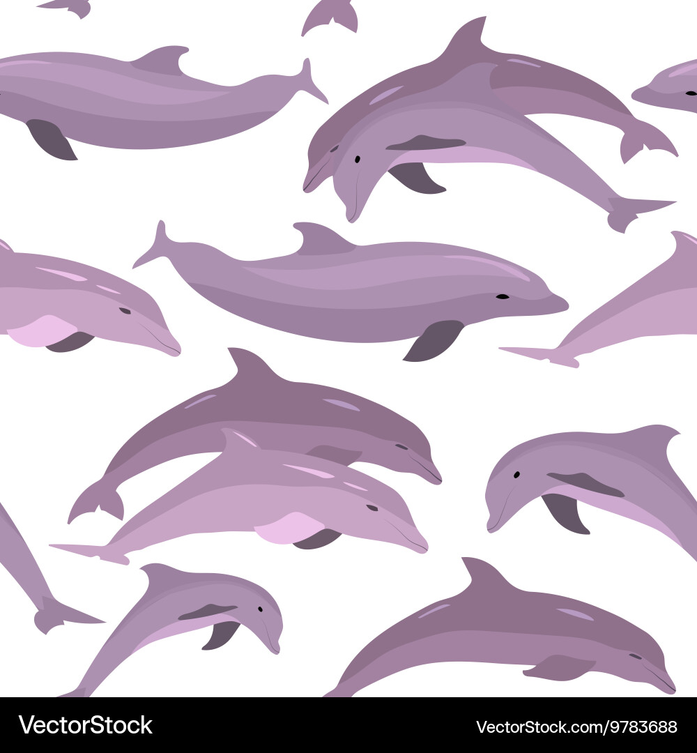 Seamless pattern with dolphins Vector Image