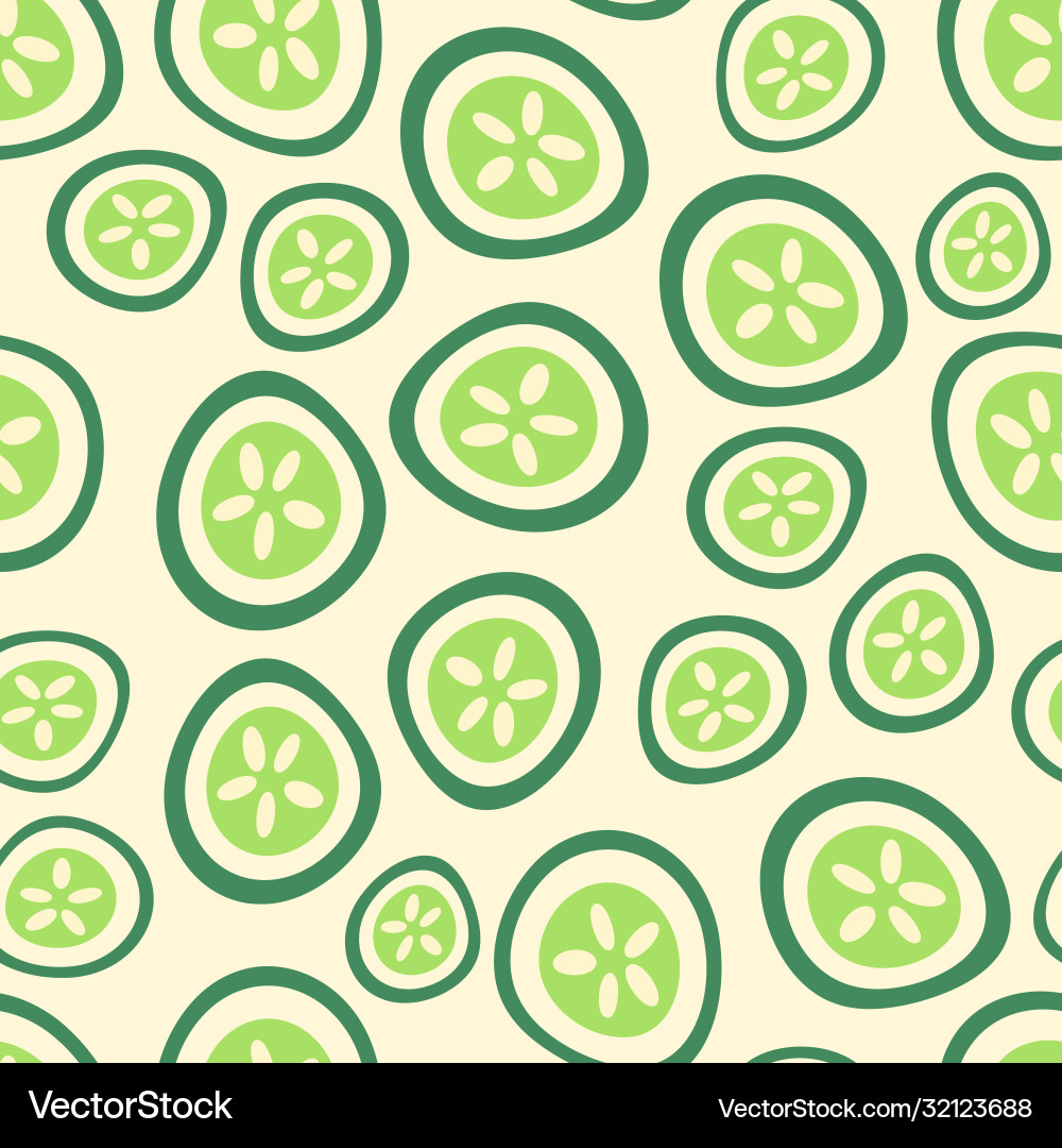 Sliced abstract cucumbers Vector Image