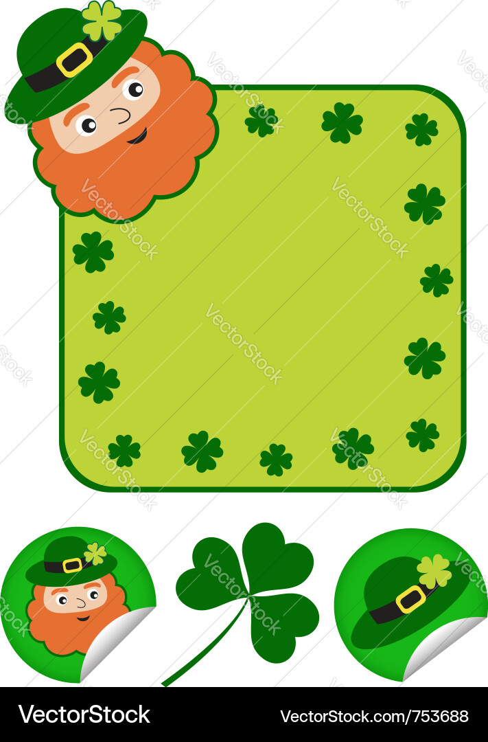St Patricks Day Leprechaun Feier Vektorbild
