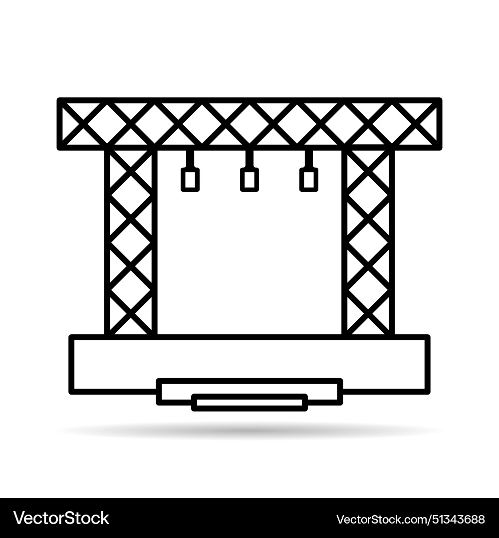 Stage scene constructions shadow icon web frame Stage scene constructions shadow icon web frame vector image