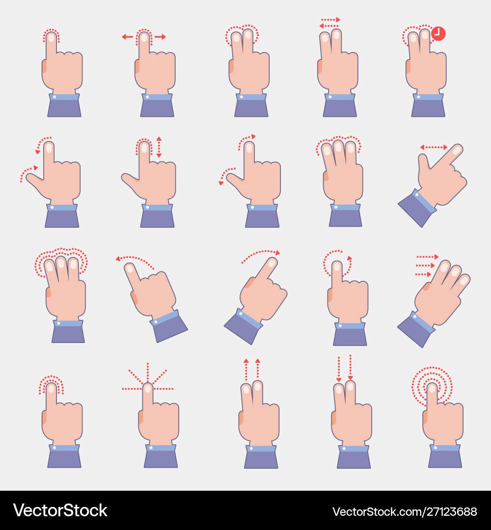 Touch screen instruction flat design element Touch screen instruction flat design element vector image