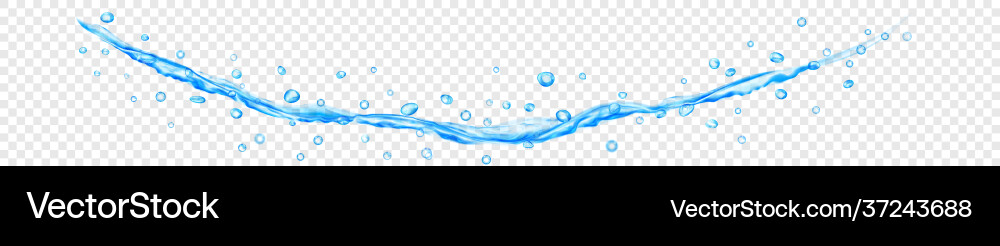 Transparent water jet with drops Royalty Free Vector Image