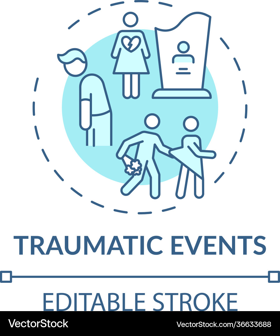Traumatic events concept icon Royalty Free Vector Image