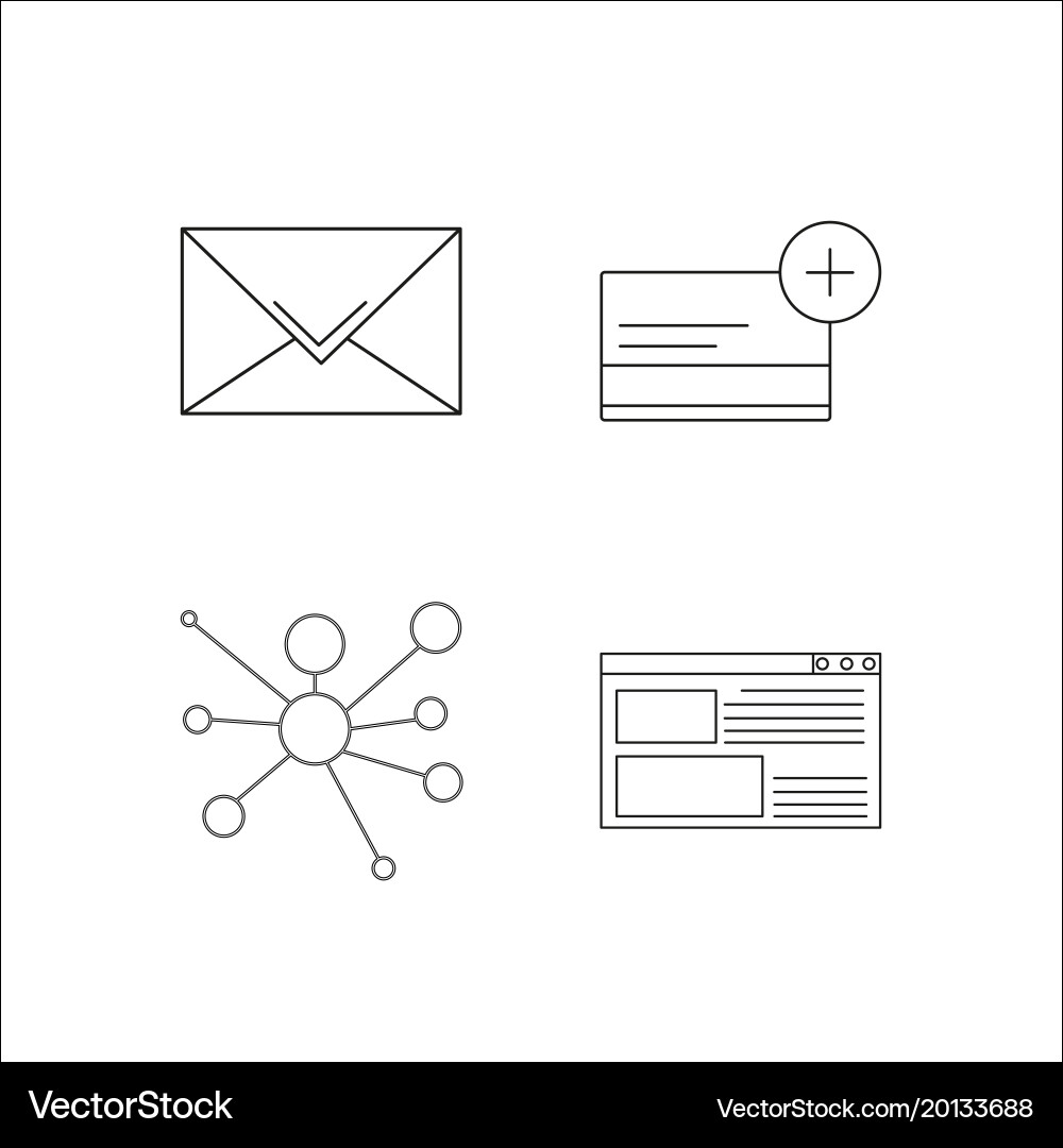 Web simple linear icon setsimple outline icons vector image