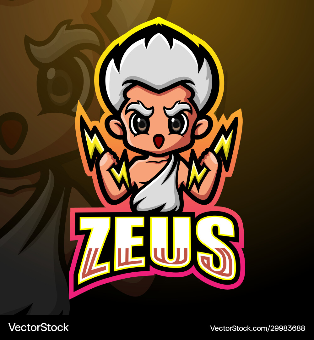 Zeus mascot esport logo design Zeus mascot esport logo design vektorbild