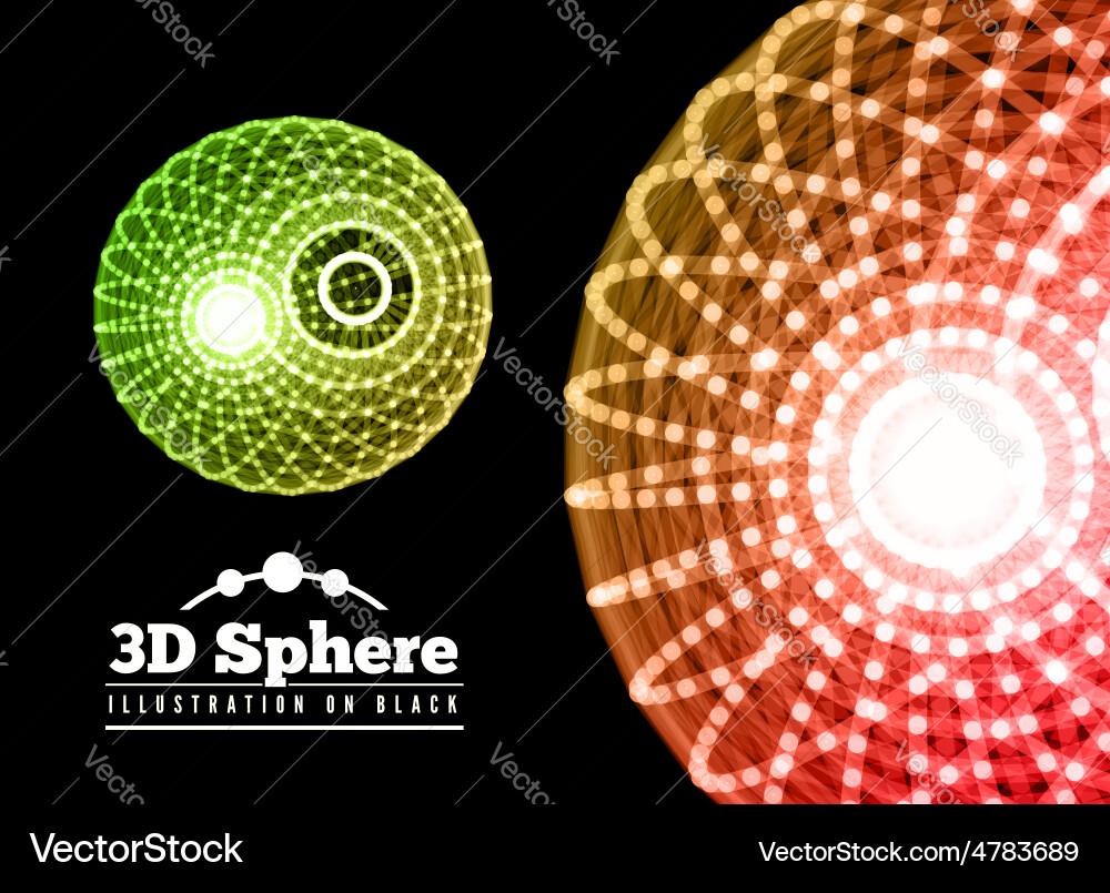 Abstract sphere from connected dots with lines Vector Image
