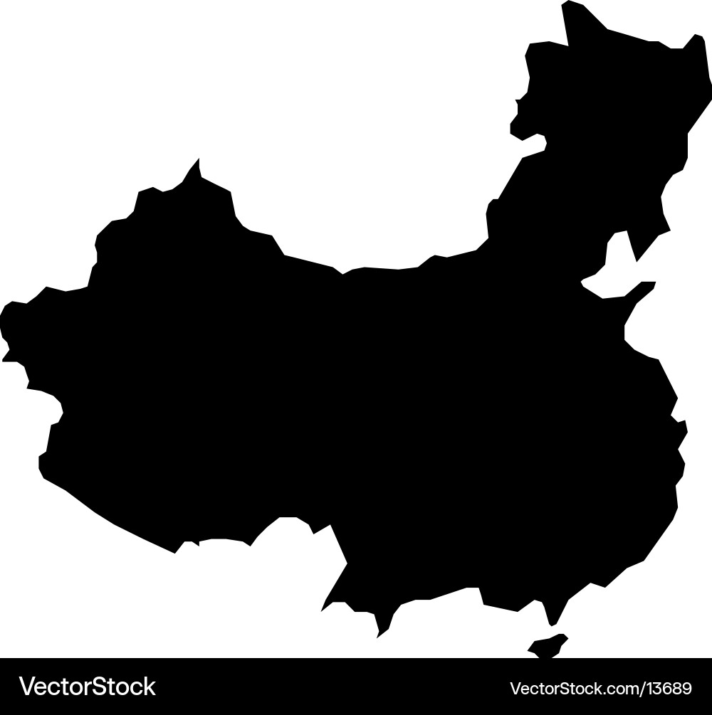 China Outline Map Vector Image