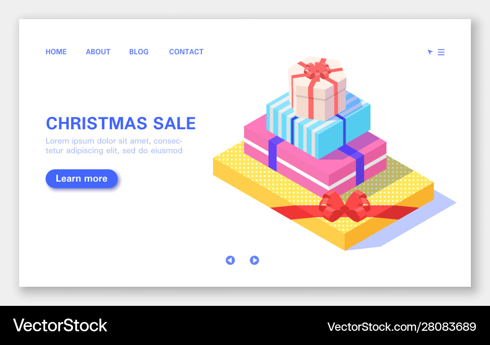 Christmas sale banner set gift boxes on white Christmas sale banner set gift boxes on white vector image