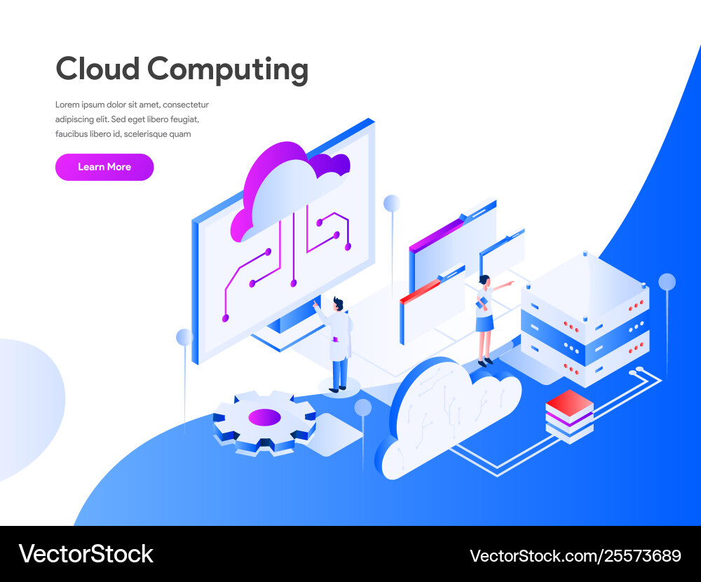 Cloud Computing Isometric Concept vector image