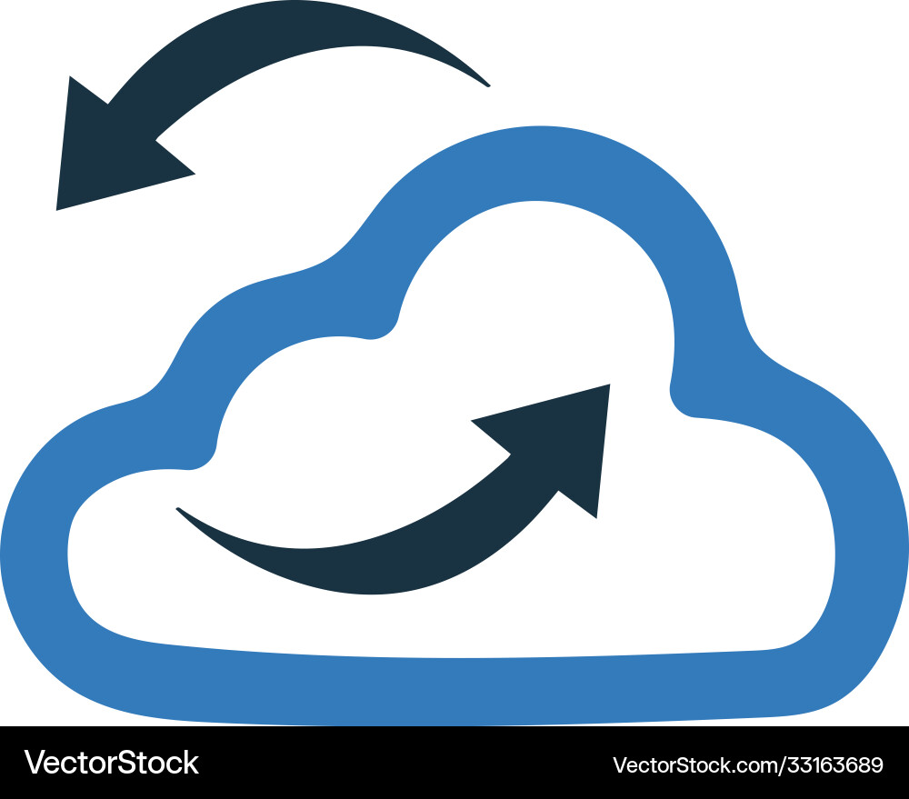 Cloud synchronization icon graphics Cloud synchronization icon graphics vector image