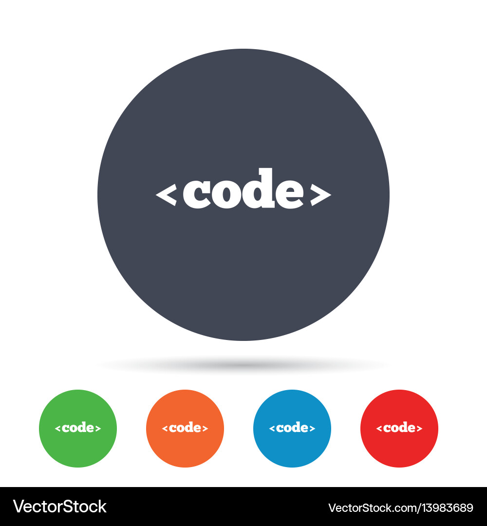 Code sign icon programming language symbol vector image