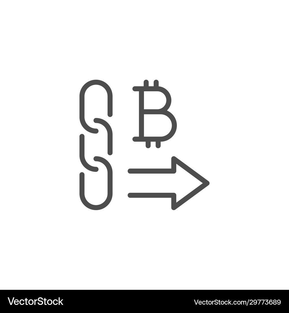 Cryptocurrency mining line outline icon vector image