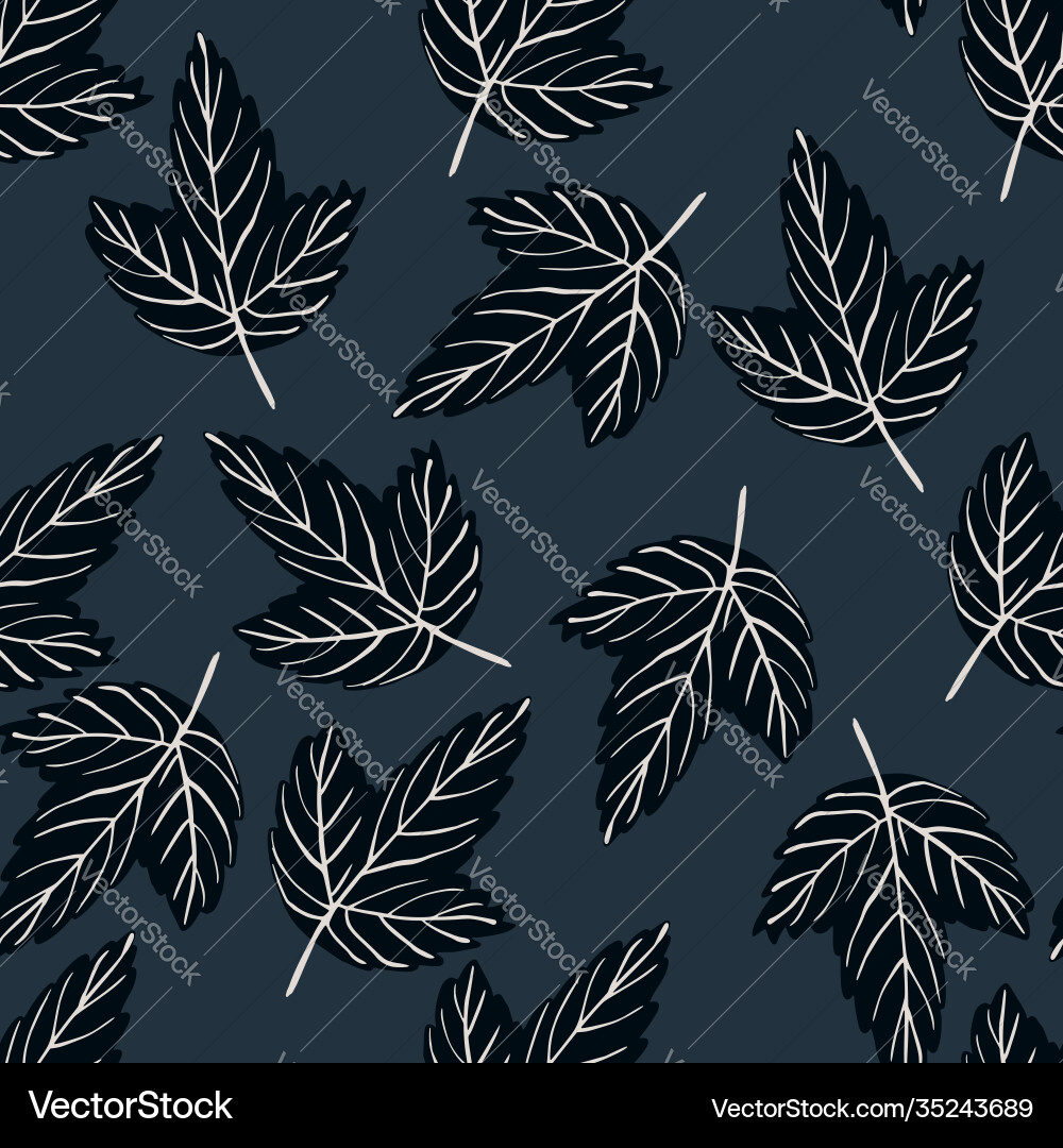 Dark Leaf Pattern Vector Image