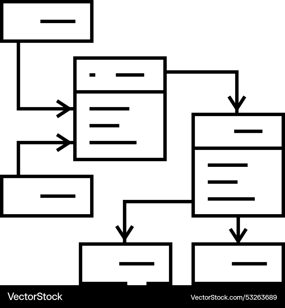 Database design line icon Database design line icon vector image