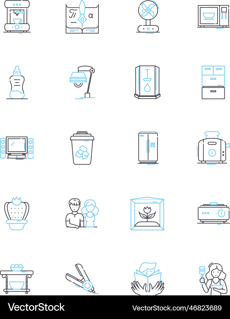 Family members linear icons set mother father Family members linear icons set mother father vector image