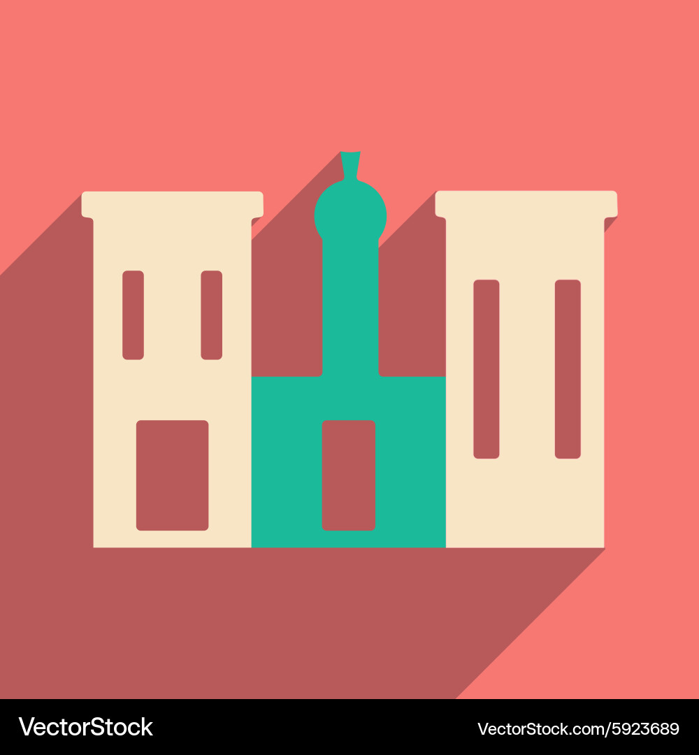 Flat with shadow icon and mobile application vector image