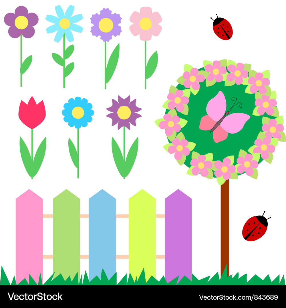 Floral Flower Collection Vector Image