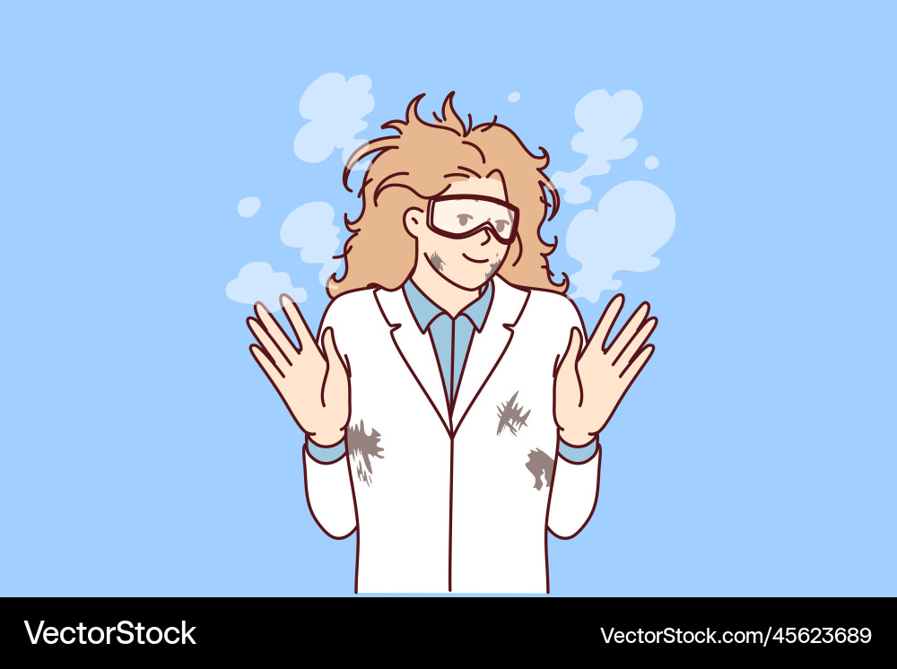 Frustrated Scientist After Failed Experiment Vector Image