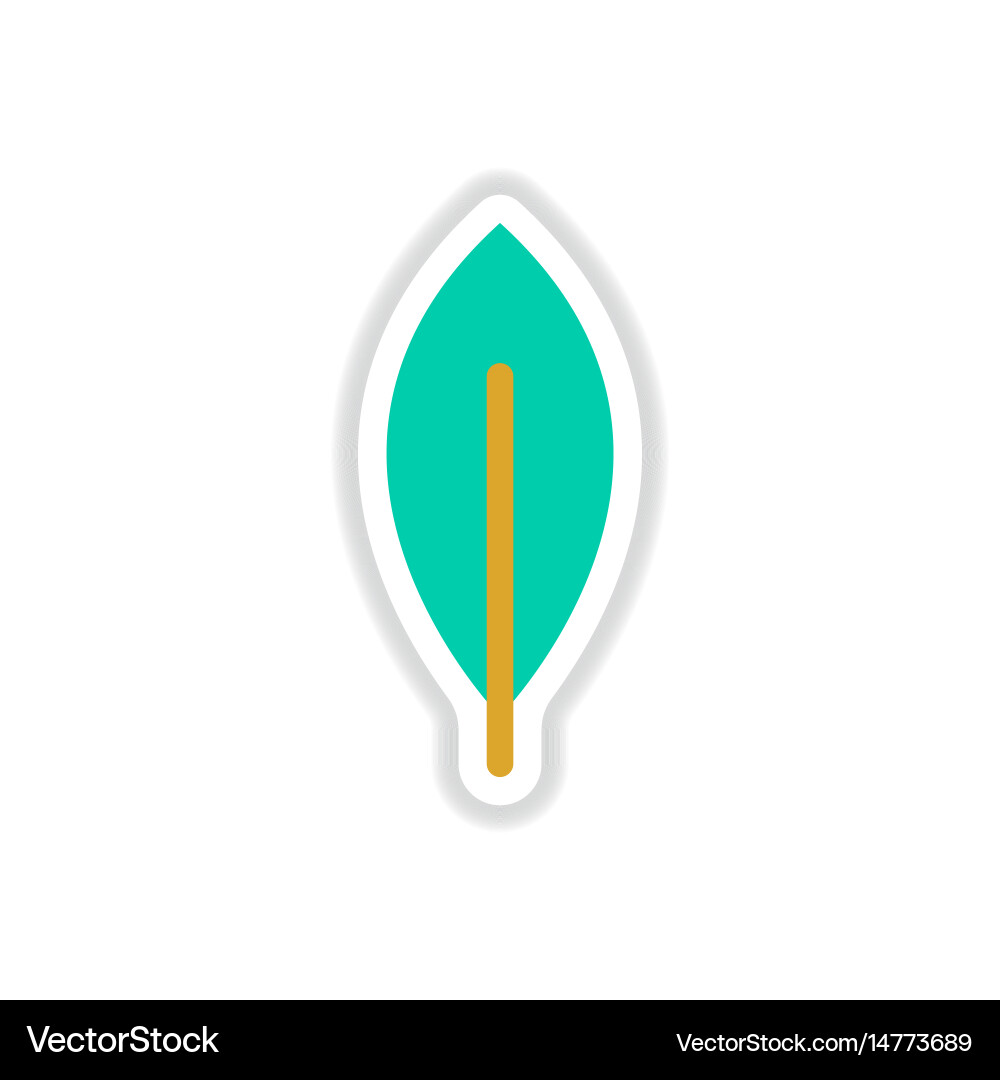 Label with leaf shadow icon design vector image