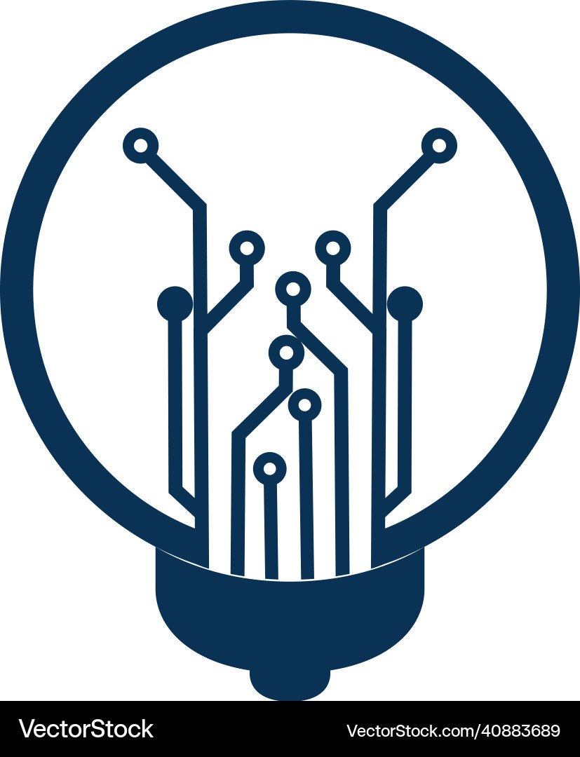 Light bulb idea icon with circuit board inside vector image