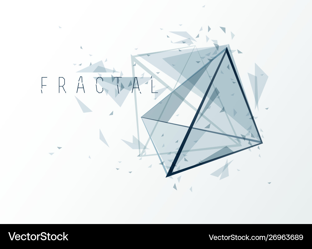 Mesh object fractal design with connected lines Mesh object fractal design with connected lines vector image