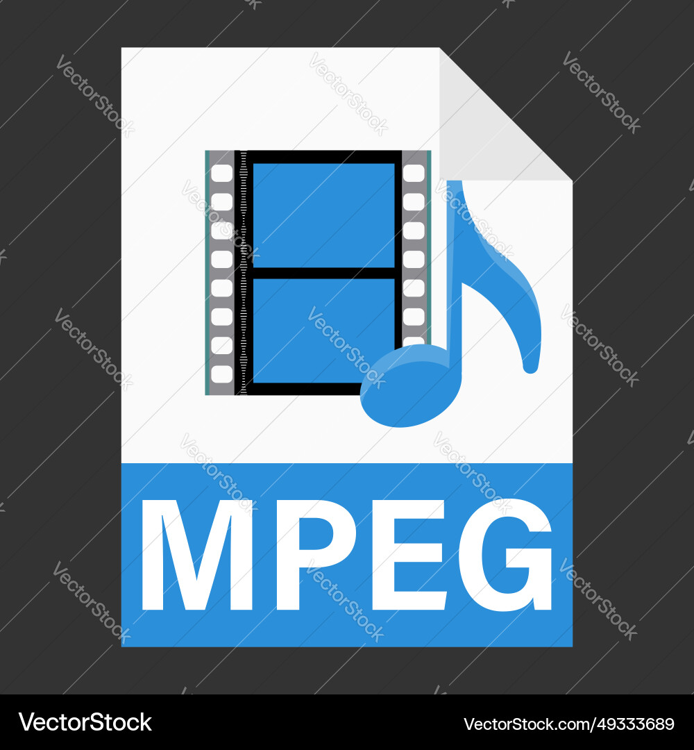 Modern flat design of mpeg file icon for web Modern flat design of mpeg file icon for web vector image