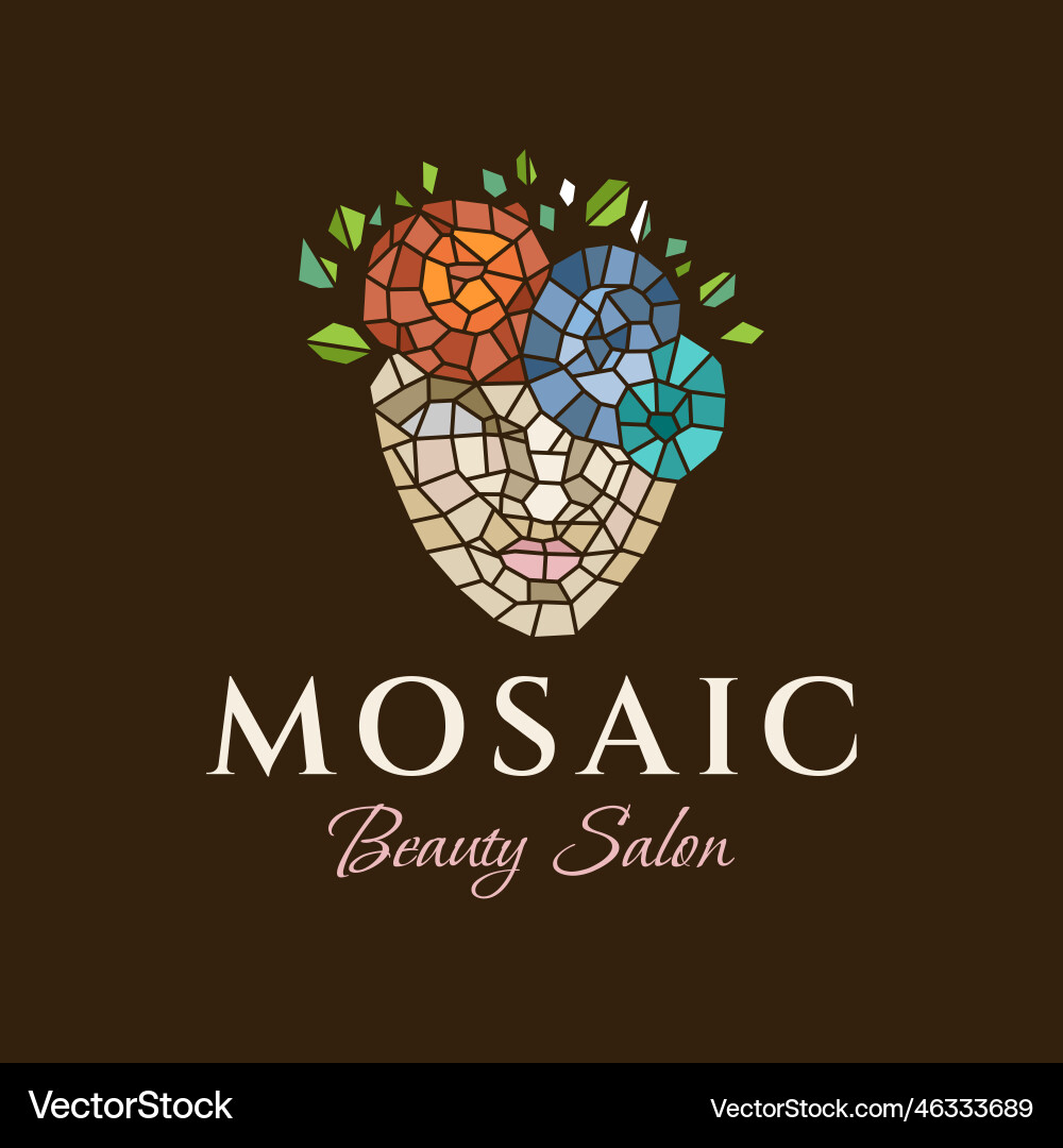 Mosaic Logo Schönheit Frau Gesicht Lippen Blume Mosaic Logo Schönheit Frau Gesicht Lippen Blume vektorbild
