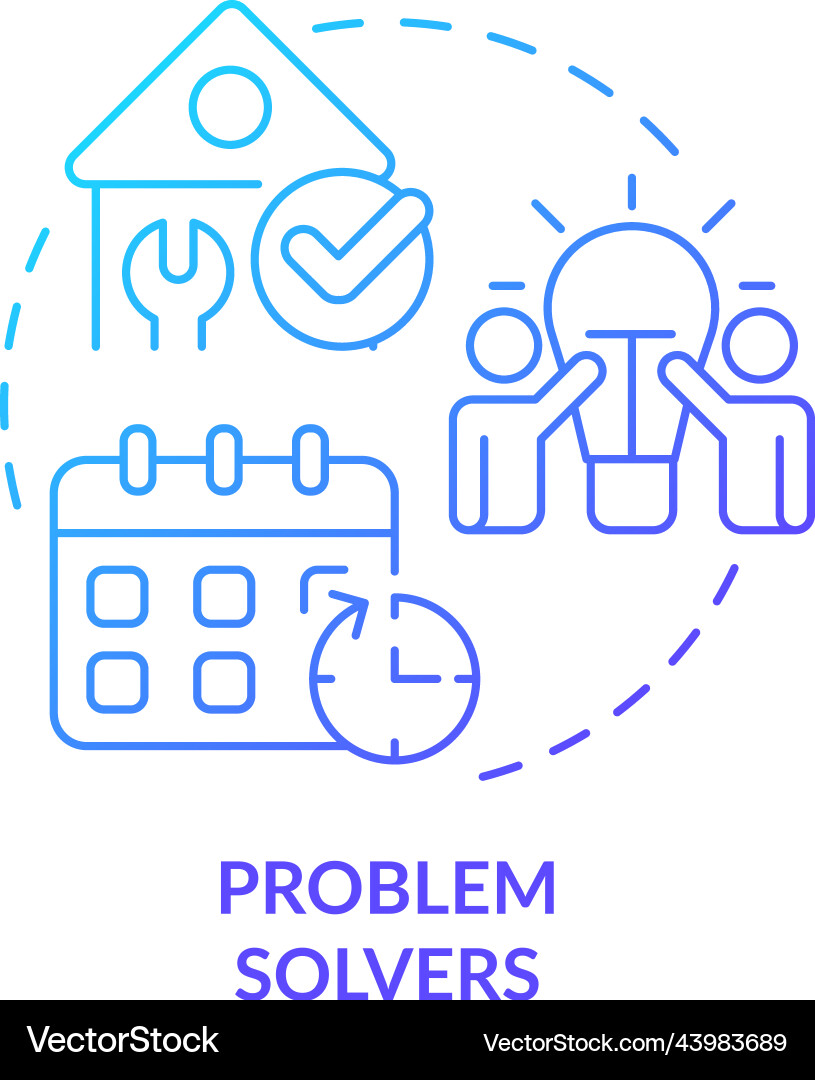 Problem solvers blue gradient concept icon Problem solvers blue gradient concept icon vector image