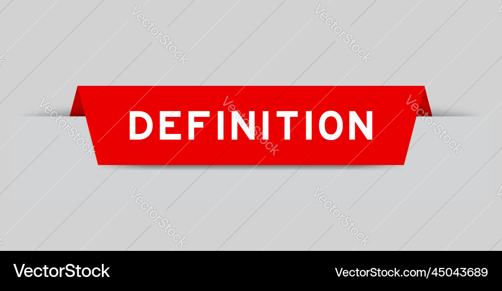 Red color inserted label with word definition Red color inserted label with word definition vector image