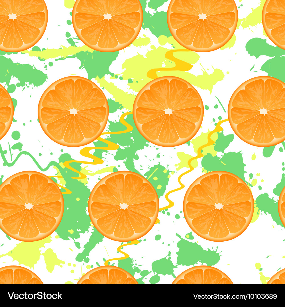 Seamless pattern with oranges texture vector image