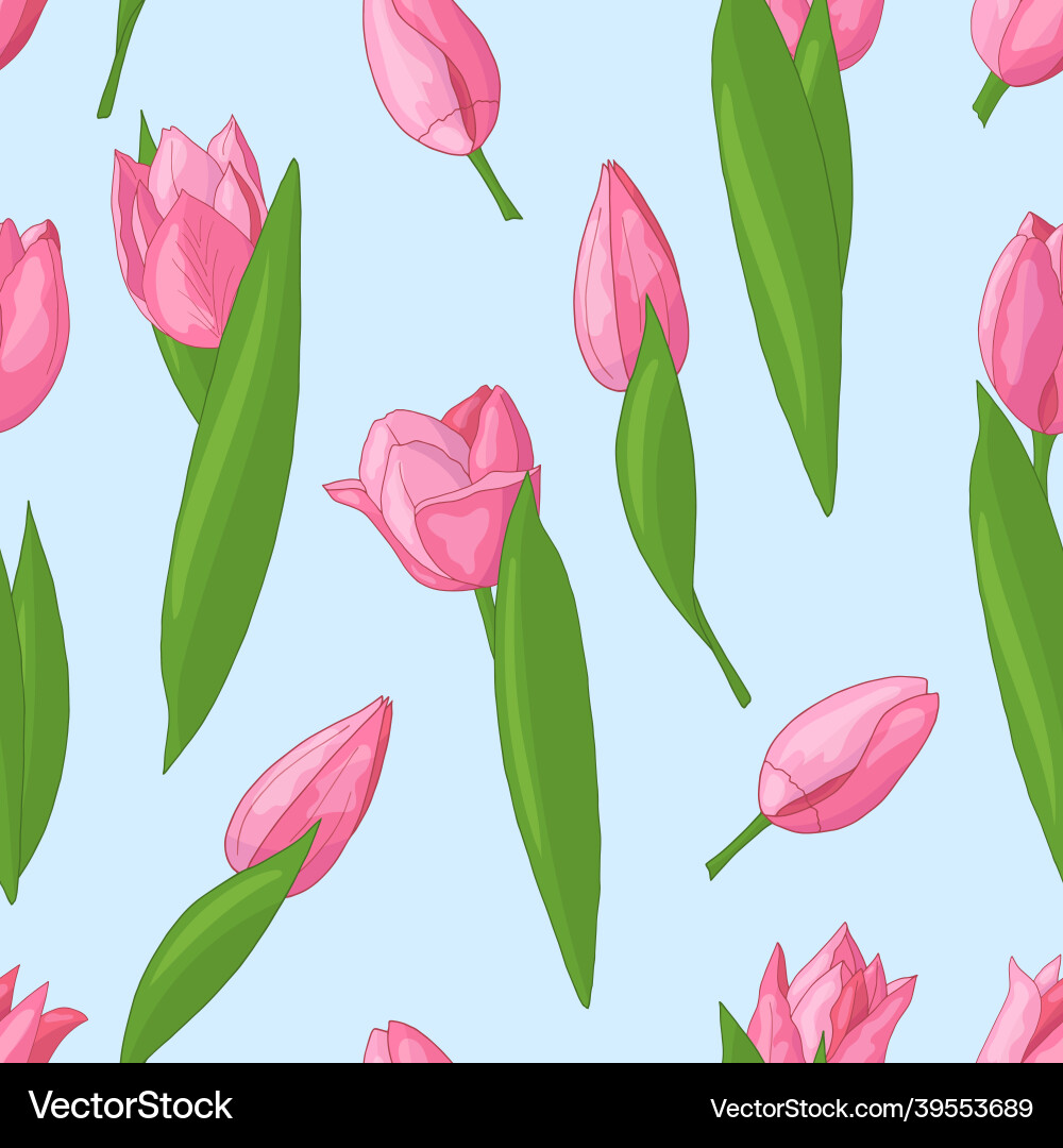 Seamless pattern with tulips Seamless pattern with tulips vector image