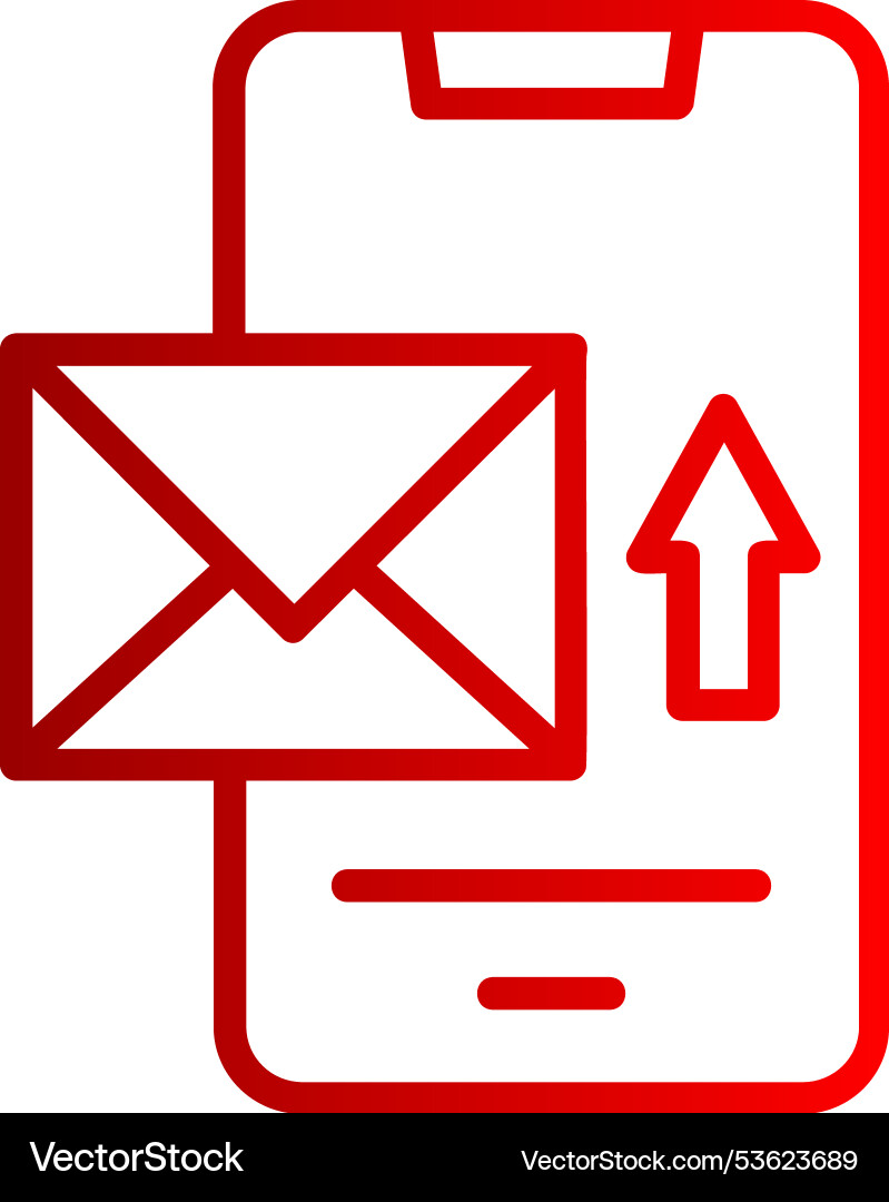 Send mail line gradient icon Vector Image