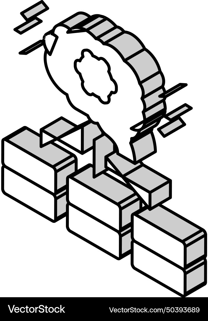 Servers communication neural network isometric Vector Image
