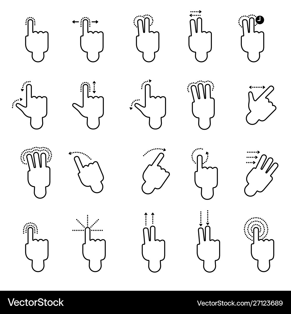 Touch screen instruction flat design element Touch screen instruction flat design element Vector Image