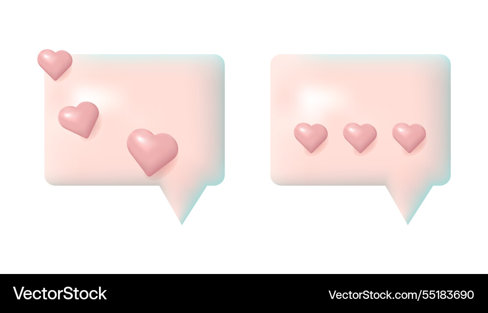 3d speech bubbles different shapes message icon Vector Image