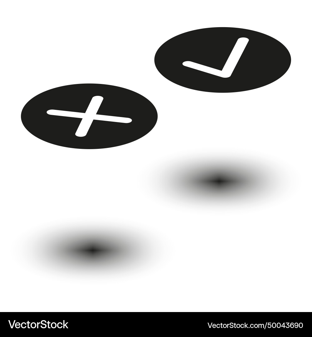 Check and cross icons approve reject mark Check and cross icons approve reject mark vector image
