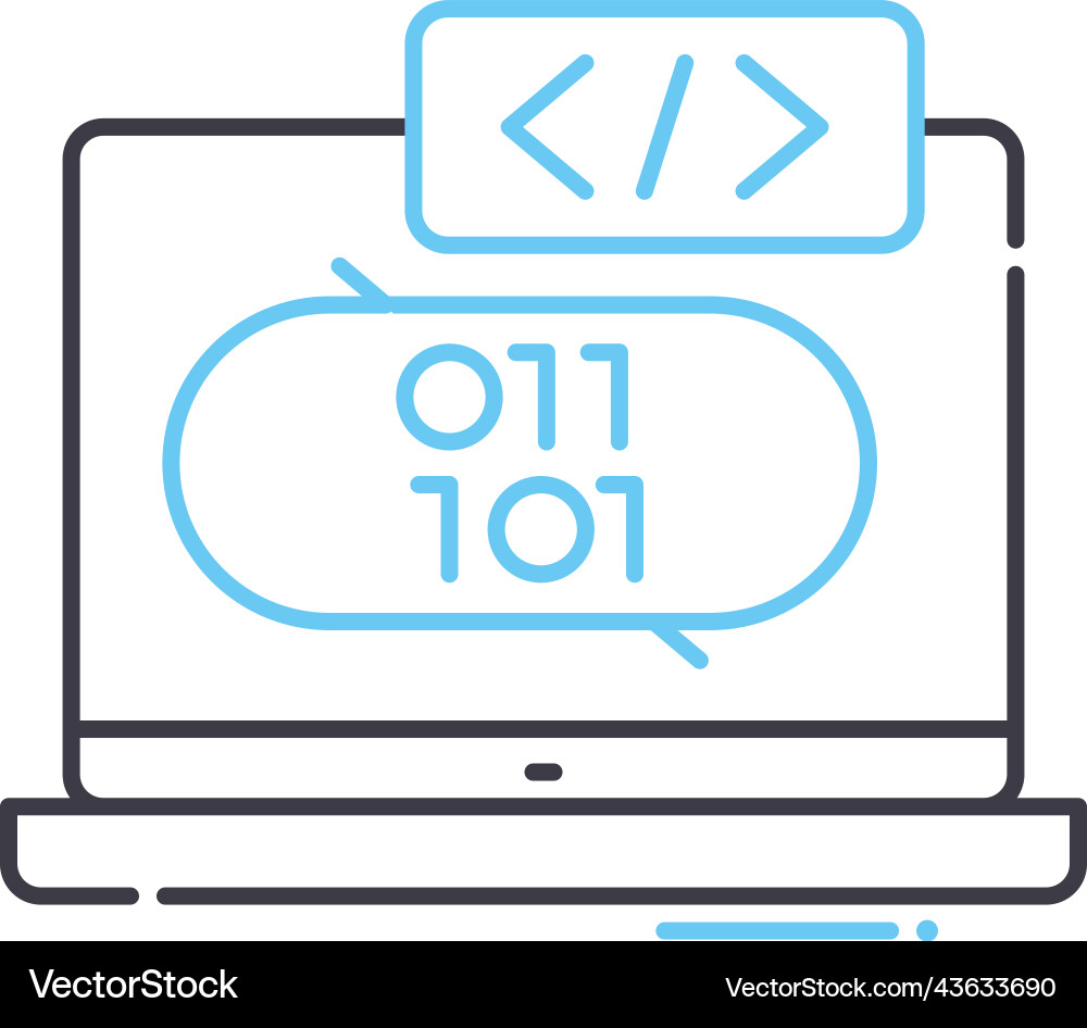 Coding line icon outline symbol Coding line icon outline symbol vector image