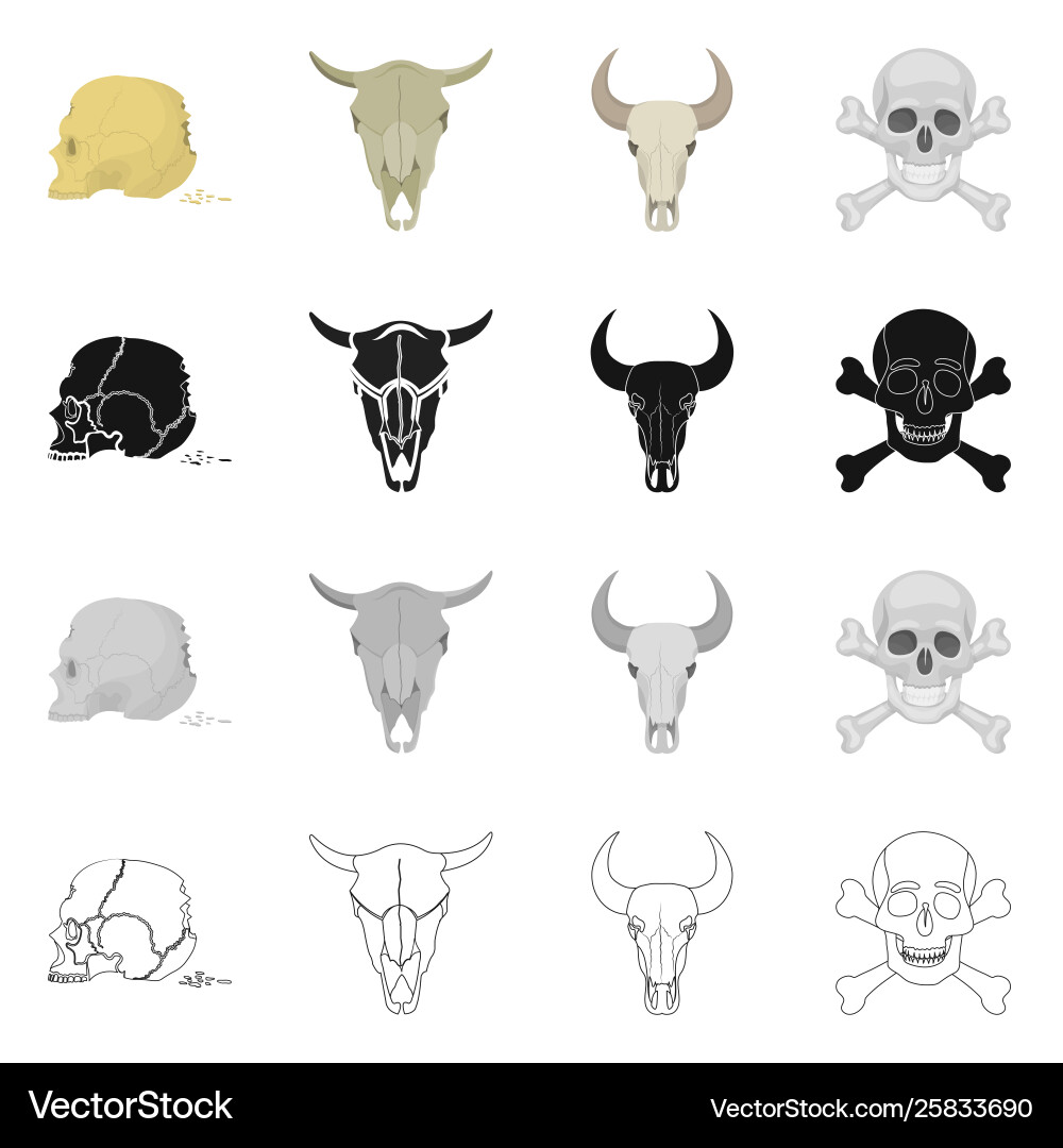 Design skeleton and character sign set Vector Image