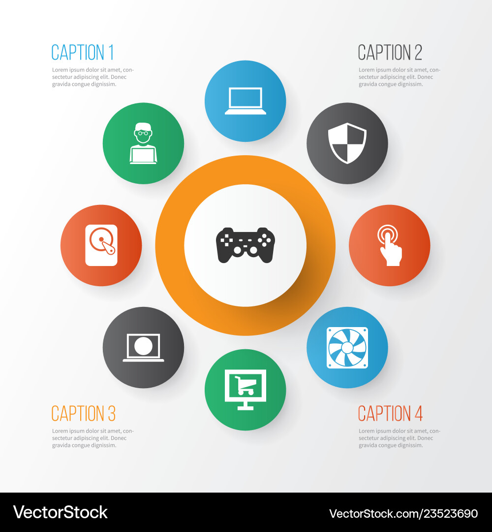 Device icons set with shield internet Device icons set with shield internet vector image