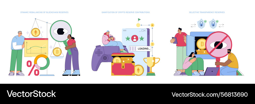 Dynamic rebalancing and gamification in crypto Dynamic rebalancing and gamification in crypto vector image