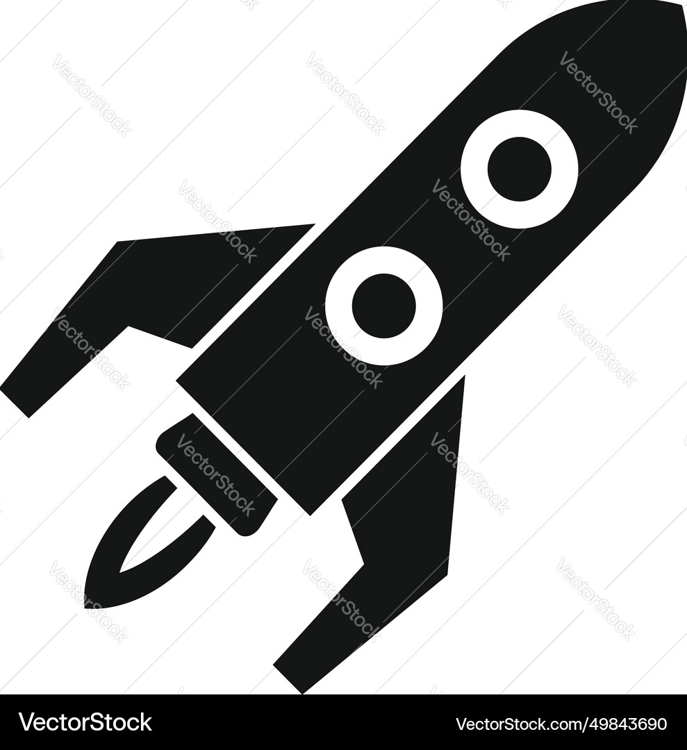 Fast rocket startup icon simple velocity Fast rocket startup icon simple velocity vector image