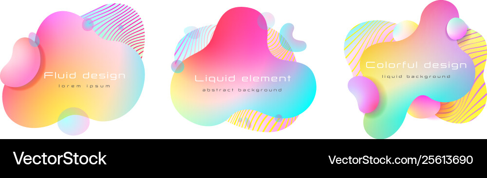Futuristic colorful abstract liquid element set Futuristic colorful abstract liquid element set vector image
